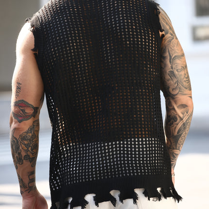 UNICORN Fashion Personality Vest Sweater Loose Hollow V-neck Sleeveless Vest s m l xl