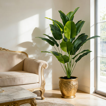 UNICORN Large Artificial Banana Tree Plant Elegant Green for Modern Home Decor