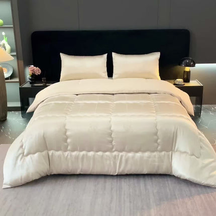 UNICORN 1pc of Duvet European Style Satin High-Precision Jacquard Fabric Light Gold