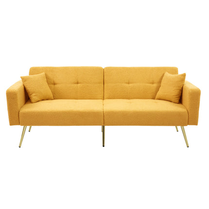 UNICORN Modern minimalist sofa bed size: 175*64*72 cm angle adjustable gold bed legs sofa with cushions side storage pockets