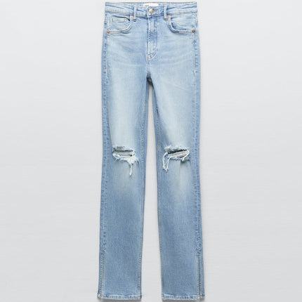UNICORN Women's jeans with tears and holes, light blue, blue, xxs, xs, s, m, l, xl, xxl, xxxl