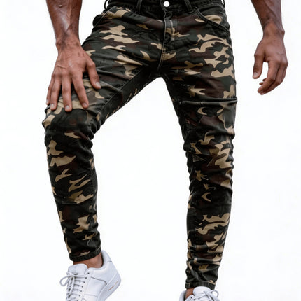 UNICORN Men'S Fashion Street Slim Camouflage Jeans s m l xl xxl