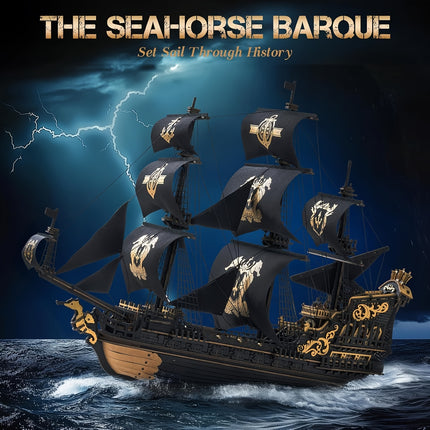 UNICORN The Seahorse Barque 3D Wooden Puzzle Ship Model Kits Craft Kits for Home