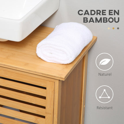 UNICORN Cleanline Bathroom Bamboo Furniture Under Sink Cabinet 2 Doors