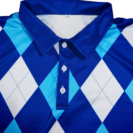 UNICORN Color Blocking Plaid Golf Shirt for Summer Breathable, Collar s m l xl xxl