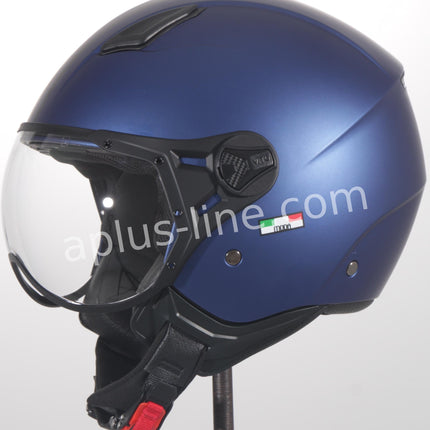 Scooter bromfiets zomerhelm jet helm vito roof boxer moda mat groen zwart blauw wit maten xs s m l xxl | Scooterhelm