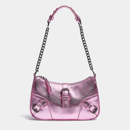 UNICORN Women's shoulder bag leather silver pink