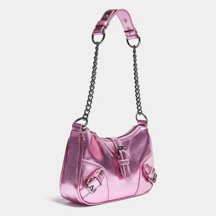 UNICORN Women's shoulder bag leather silver pink