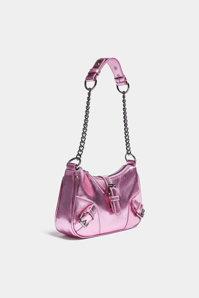 UNICORN Women's shoulder bag leather silver pink