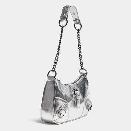 UNICORN Women's shoulder bag leather silver pink