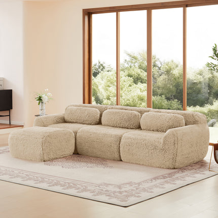 UNICORN L-Shaped Modular Sofa Suitable for Living Room, Bedroom, Office Khaki