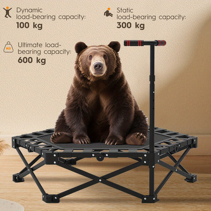 UNICORN Trampoline Indoor Foldable Mini Adult Springs Fitness Black