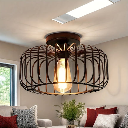 UNICORN 1pc Farmhouse Black Semi-Recessed Ceiling Light