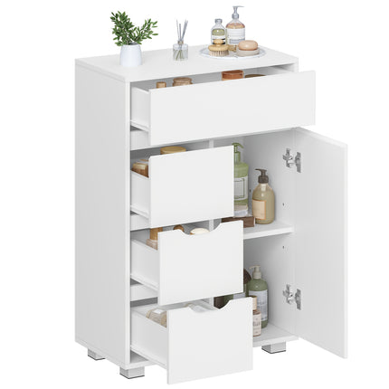 UNICORN Modern White Freestanding Bathroom Cabinet Storage