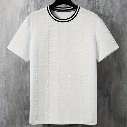 UNICORN Geometric Texture Fabric, Men's Short-sleeve Round-neck Top s m l xl xxl