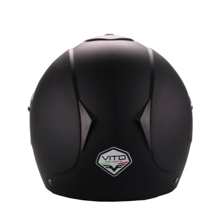 Scooter bromfiets zomerhelm jet helm vito palermo roof boxer mat zwart wit maten xs s m l xl xxl | Scooterhelm