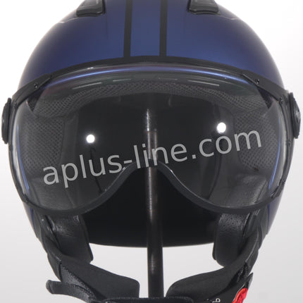 Scooter bromfiets zomerhelm jet helm vito roof boxer moda mat groen zwart blauw wit maten xs s m l xxl | Scooterhelm