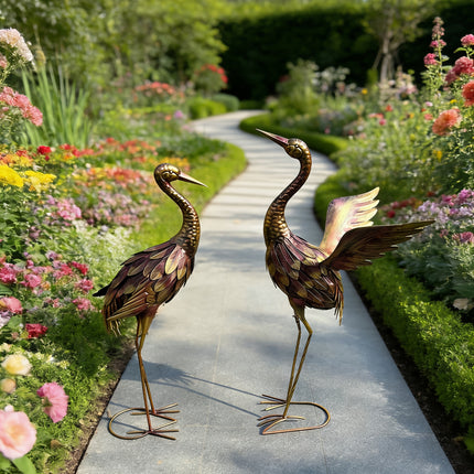 UNICORN Metal Crane Courtyard Decoration, Garden Heron Ornament