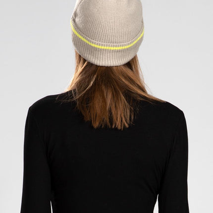 UNICORN Women's winter hat khaki soft knitted with stripe