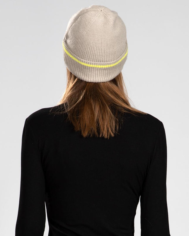 UNICORN Women's winter hat khaki soft knitted with stripe