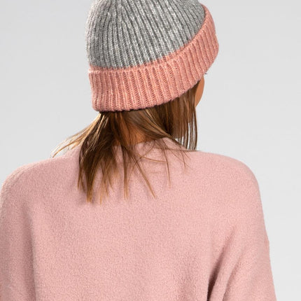 UNICORN Ladies hat sand cream pink white gray coarse knitted with cover
