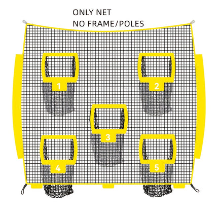 UNICORN Portable Football Throwing Net 5 Target Red Black Yellow