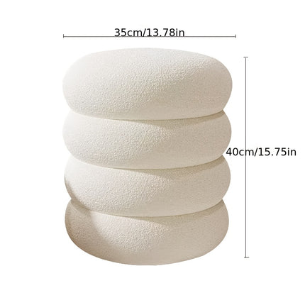 UNICORN White Round Stool with Padded Seat Compact Chair for Room, Living Room, pink/white