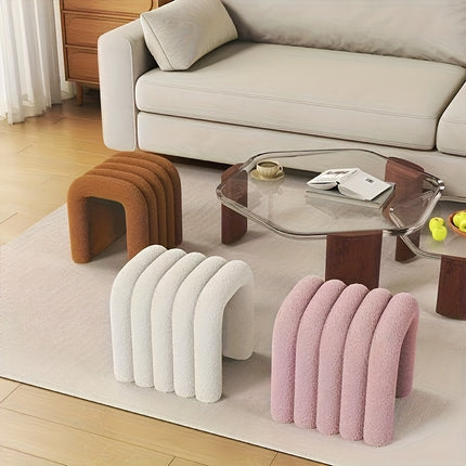 UNICORN 1pc Contemporary N-Shaped Soft Shoe Bench White Black Pink Green