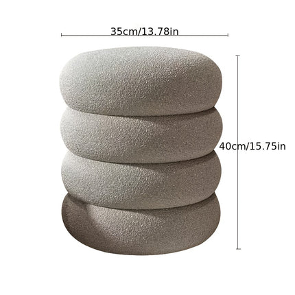 UNICORN White Round Stool with Padded Seat Compact Chair for Room, Living Room, pink/white