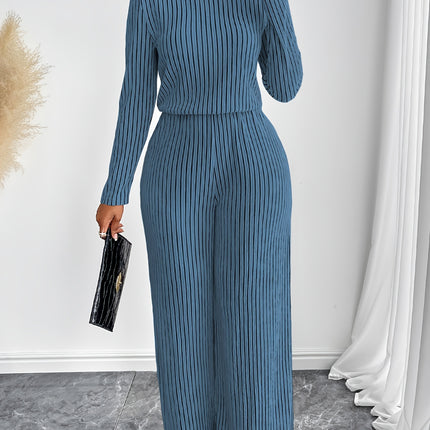 UNICORN Womens Elegant Long Sleeve Wide Leg Body Suit with Clavicle Collar s m l xl