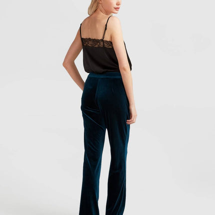UNICORN Women's velvet trousers dark green xs s m l