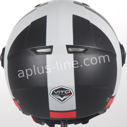 Scooter bromfiets zomerhelm jet helm vito roof boxer moda mat groen zwart blauw wit maten xs s m l xxl | Scooterhelm