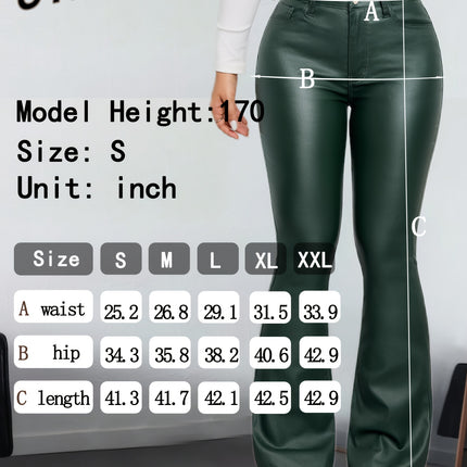 UNICORN Women Army Green Casual High-Waist Stretch Flared Pants s m l xl xxl