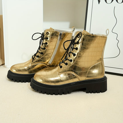 UNICORN Lace-Up Zip Boots Trendy And Versatile for Street Style Women Shoes