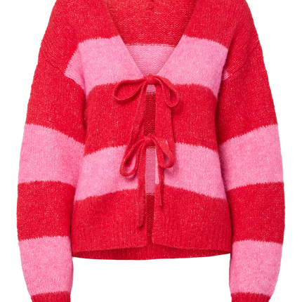 Rasmine tie cardigan savvy red orchid