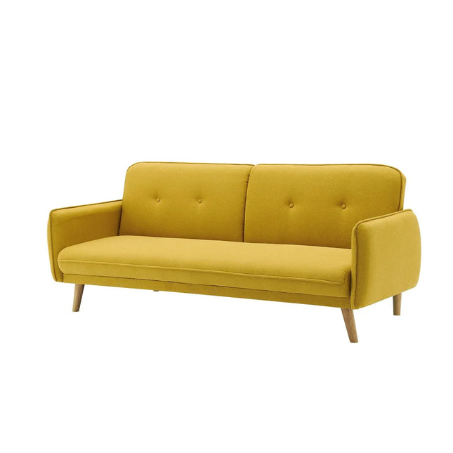 UNICORN Sofa bed structured fabric fine yellow blue length 85cm height 80cm width 188cm