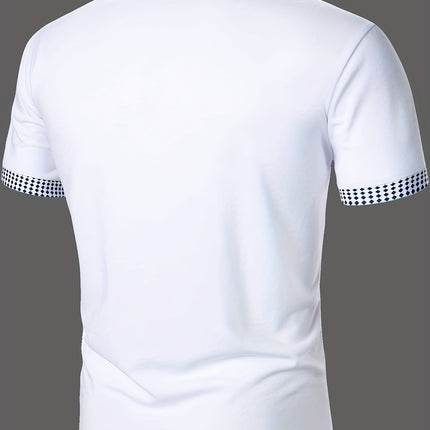 UNICORN Fashion POLO Shirt Short Sleeve Color Block Print Zipper Detail s m l xl