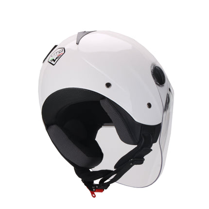 Scooter bromfiets zomerhelm jet helm vito palermo roof boxer mat zwart wit maten xs s m l xl xxl | Scooterhelm