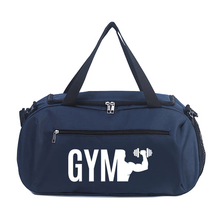 UNICORN GYM Fitness Theme Print Duffel Bag Large Capacity White Black Blue