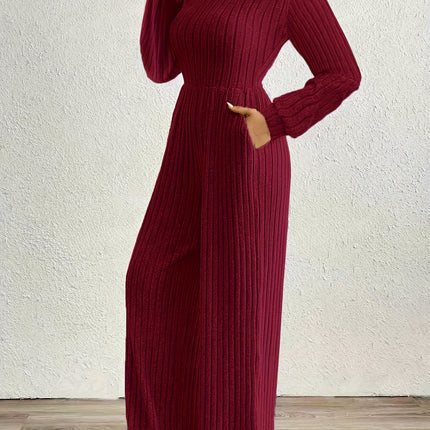 UNICORN High Neck Long Sleeve Versatile Womens Jumpsuit Solid Color s m l xl