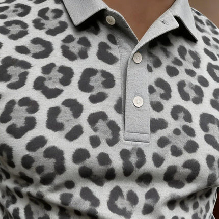 UNICORN Lightweight Breathable Short Sleeve Gray White Leopard Print s m l xl xxl