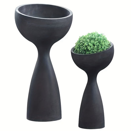 UNICORN Resin Vase with Drainage Hole 45.72cm Tal Indoor & Outdoor White Black