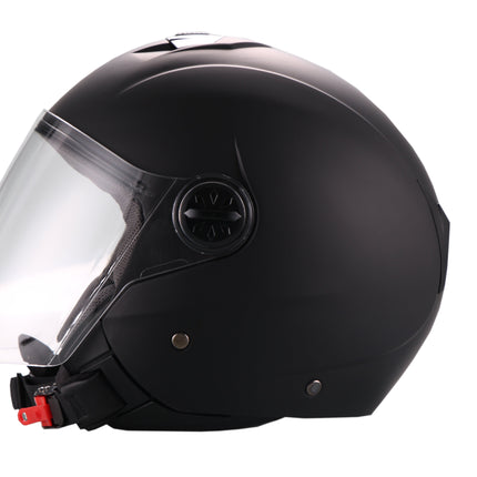 Scooter bromfiets zomerhelm jet helm vito palermo roof boxer mat zwart wit maten xs s m l xl xxl | Scooterhelm