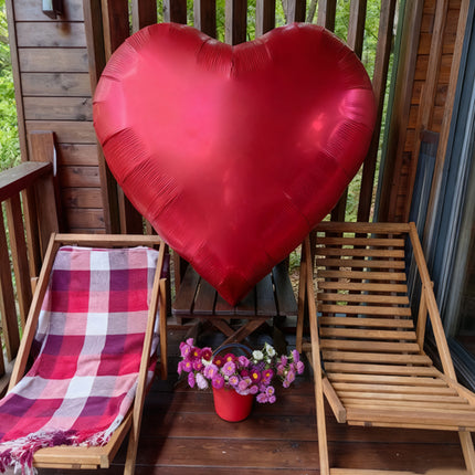 UNICORN 21pcs, 63-Inch Red Foil Balloons with 18-Inch Heart-Shaped Foil Balloons