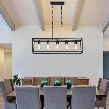 UNICORN Modern Black Chandeliers, Kitchen Island Linear Pendant Lights