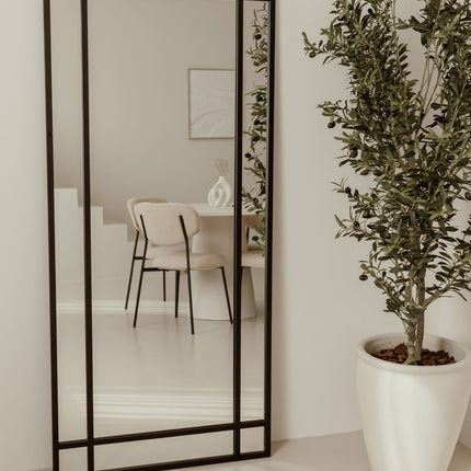 Grote Staande Spiegel Ruiten 180x80 Zwart