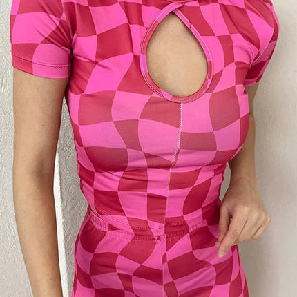 UNICORN Women's clothing set square patterns pink s m