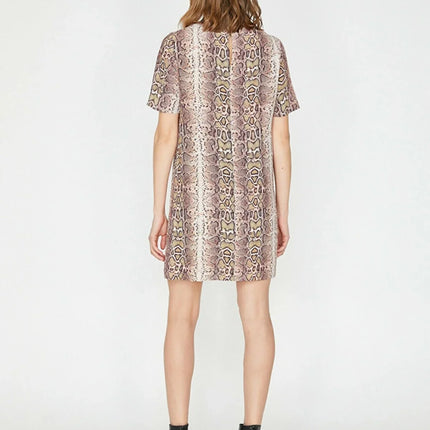 UNICORN Women's dress snake print cream brown xs s m l xl