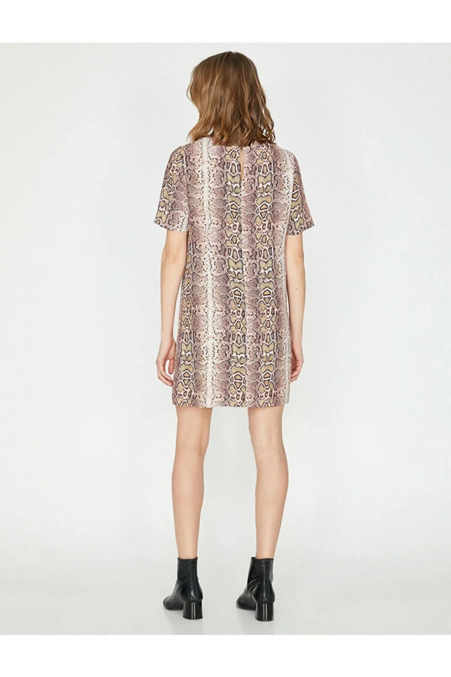 UNICORN Women's dress snake print cream brown xs s m l xl