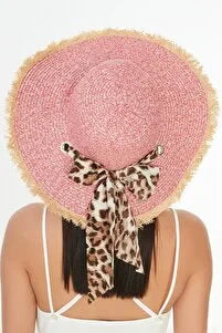 UNICORN Women's hat pink bow leopard print One Size